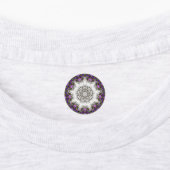 Tuin Water Fontein Paarse Bloemen Mandala Stijl Labels (Aangebracht)