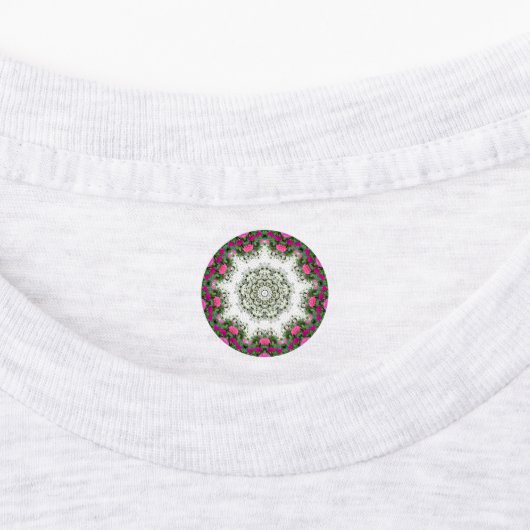 Tuin Water Fontein Roze Bloemen Mandala Design Labels (Aangebracht)