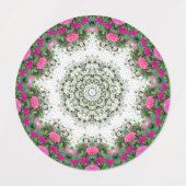Tuin Water Fontein Roze Bloemen Mandala Design Labels (Design 1)
