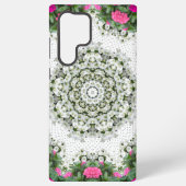 Tuin Water Fontein Roze Bloemen Mandala Design Samsung Galaxy Hoesje (Achterkant)