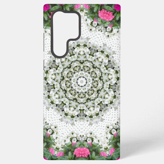Tuin Water Fontein Roze Bloemen Mandala Design Samsung Galaxy Hoesje (Achterkant)