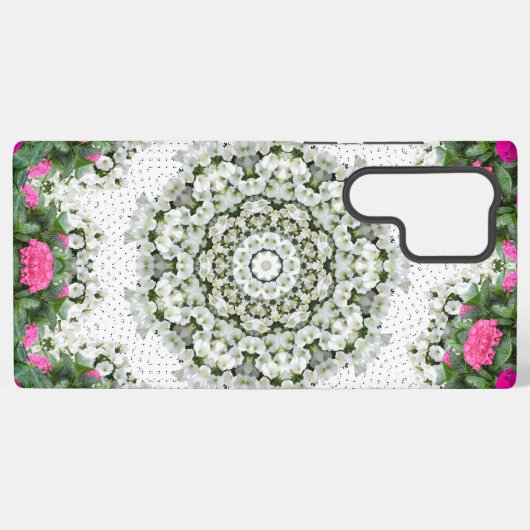 Tuin Water Fontein Roze Bloemen Mandala Design Samsung Galaxy Hoesje (Achterkant horizontaal)