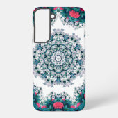 Tuin Waterfontein Rode bloemen Mandala Design Samsung Galaxy Hoesje (Achterkant)