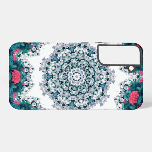 Tuin Waterfontein Rode bloemen Mandala Design Samsung Galaxy Hoesje (Achterkant horizontaal)