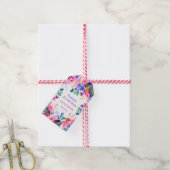 Tuin Waterverf Bloemen elke leeftijd Happy Birthda Cadeaulabel (Met Touw)