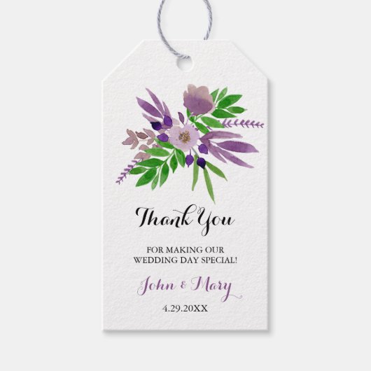 Tuin Waterverf bruiloft Bedankt Cadeau Labels Cadeaulabel (Voorkant)