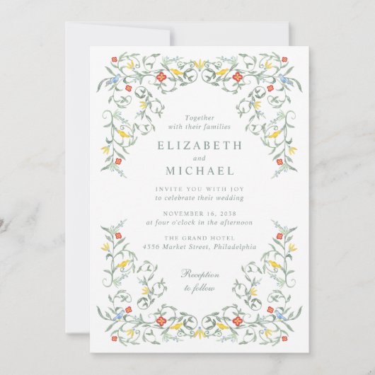  tuin Waterverf bruiloft Kaart (Voorkant)