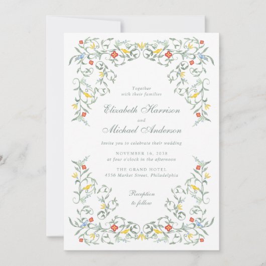  tuin Waterverf bruiloft Kaart (Voorkant)