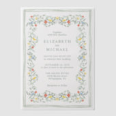  tuin Waterverf bruiloft Vellum Uitnodigingen (Voorkant)