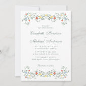  Tuin Waterverf QR Code Huwelijk Kaart (Voorkant)