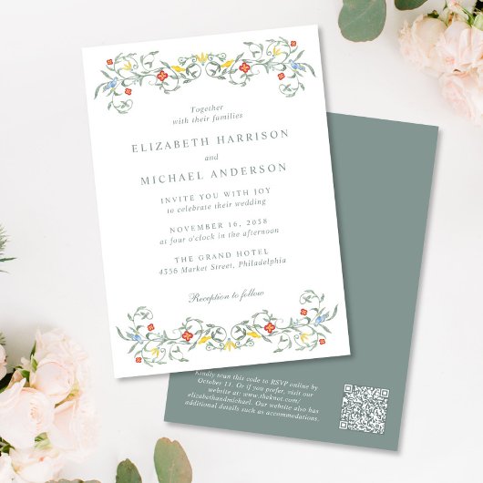  Tuin Waterverf QR Code Huwelijk Kaart