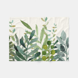 Tuin - Waterverf Robuuste botanische bladeren  Fleece Deken