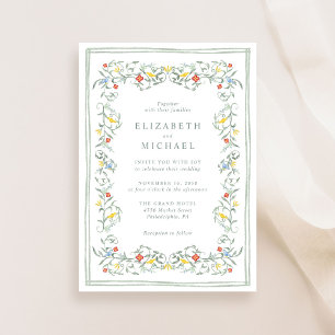  Tuin Waterverf Sage Green Wedding Kaart