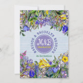 Tuin Wedding Wildflowers Monogram  Bloemen Kaart (Voorkant)