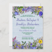 Tuin Wedding Wildflowers Monogram  Bloemen Kaart (Achterkant)