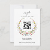 Tuin Whimsical Bloem Bruiloft QR Code RSVP Kaart (Voorkant)