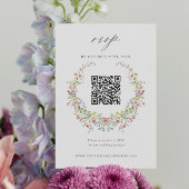 Tuin Whimsical Bloemenhuwelijk QR Code RSVP-kaart RSVP Kaartje