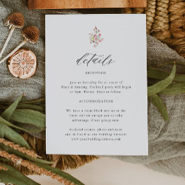 Tuin Whimsical Bloemige Elegante Trouwdetails Informatiekaartje