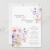 Tuin Wildbloemen Lavendel Bruiloft QR code Kaart (Voorkant)