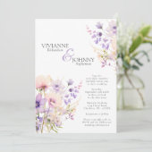 Tuin Wildbloemen Lavendel Bruiloft QR code Kaart (Staand voorkant)