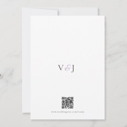 Tuin Wildbloemen Lavendel Bruiloft QR code Kaart (Achterkant)