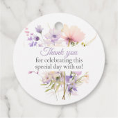 Tuin Wildbloemen Paarse Lavendel Paarse bruiloft Bedankjes Labels (Achterkant)