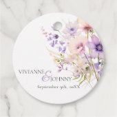 Tuin Wildbloemen Paarse Lavendel Paarse bruiloft Bedankjes Labels (Voorkant)