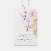 Tuin Wildbloemen Paarse Lavendel Paarse bruiloft Cadeaulabel (Voorkant)