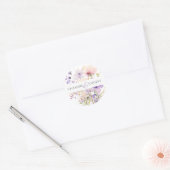 Tuin Wildbloemen Paarse Lavendel Paarse bruiloft Ronde Sticker (Envelop)