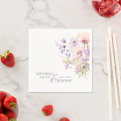 Tuin Wildbloemen Paarse Lavendel Paarse bruiloft Servet (Insitu)