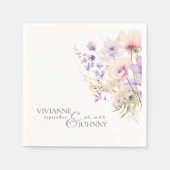 Tuin Wildbloemen Paarse Lavendel Paarse bruiloft Servet (Voorkant)