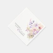 Tuin Wildbloemen Paarse Lavendel Paarse bruiloft Servet (Hoek)