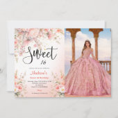 Tuin Wildbloemen Waterverf Sweet 16 Kaart (Voorkant)