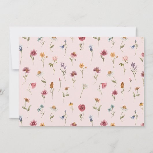 Tuin Wilde Bloem 1e Verjaardag Bedankkaartjes Kaart (Achterkant)