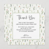 Tuin Wilde Bloem Baby Shower Bedankkaartjes Bedankkaart (Voorkant / Achterkant)