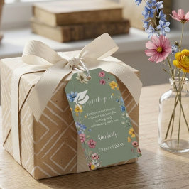 Tuin Wilde bloem bedankt Afstudeerfeest Cadeau Cadeaulabel