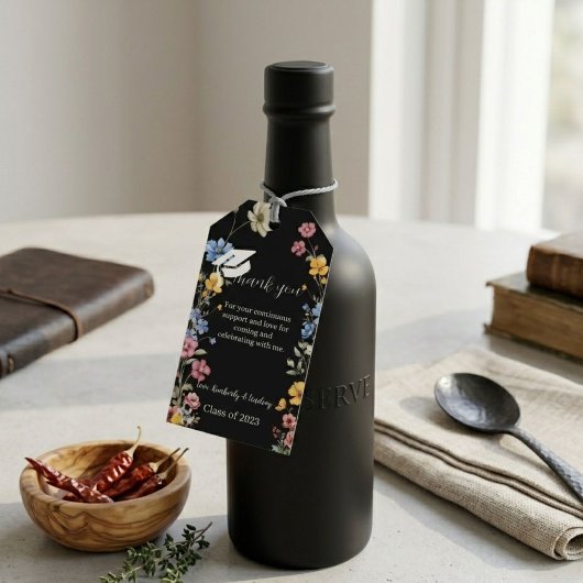 Tuin Wilde bloem bedankt Afstudeerfeest Cadeau Cadeaulabel