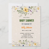 Tuin wilde bloemen douche verjaardagsuitnodiging kaart (Voorkant)