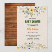 Tuin wilde bloemen douche verjaardagsuitnodiging kaart (Voorkant / Achterkant)