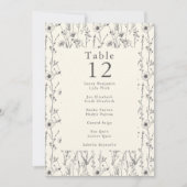 tuin wilde bloemen tafel nummer plaats kaart (Voorkant)