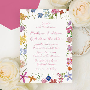 Tuin Wildebloemen Bruiloft met Fantasie Kaart