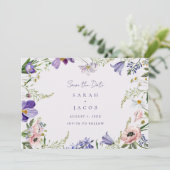 Tuin Wildflower Foto Bruiloft Save The Date (Staand voorkant)