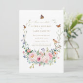 Tuin Wildflowers Chic Foto Huwelijk Save Datum Kaart (Staand voorkant)