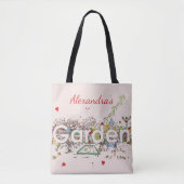 Tuin Wildlife Bloemen Woord Kunst Gepersonaliseerd Tote Bag (Voorkant)