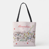 Tuin Wildlife Bloemen Woord Kunst Gepersonaliseerd Tote Bag (Achterkant)