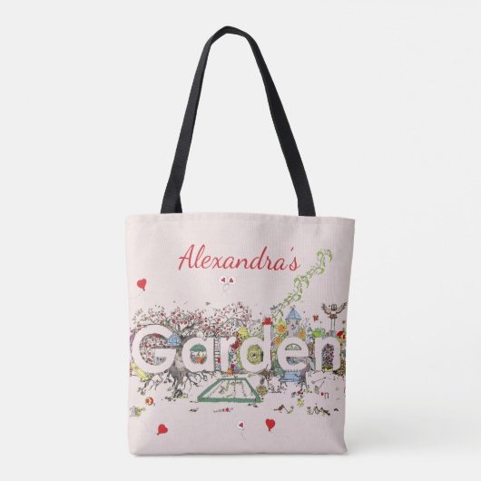 Tuin Wildlife Bloemen Woord Kunst Gepersonaliseerd Tote Bag (Achterkant)