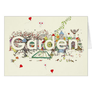 Tuin Woord Kunst Cute Grappige Tuinieren Typografi