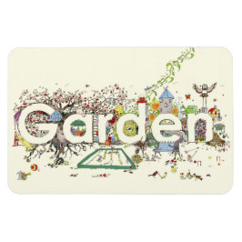 Tuin Woord Kunst Cute Leuke Tuinieren Typografie Magneet