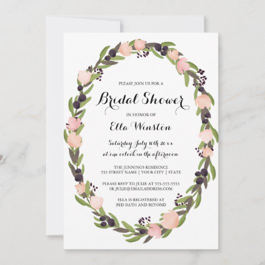 Tuin Wreath Bridal Shower Kaart (Voorkant)