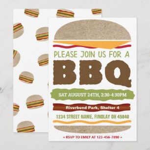 Tuin Zomer BBQ Hamburger ontwerp Kaart